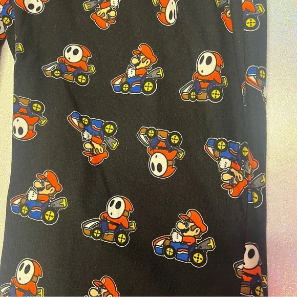 Super Mario pants pjs soft black video game lover Mario ghost gamer nerdy cute - Picture 2 of 6